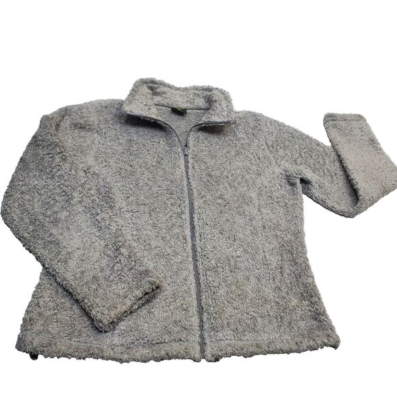 Cabela's Jackets & Blazers - Cabela's Soft Fuzzy Fleece Polartec Jacket Light Gray Womens M Full Zip